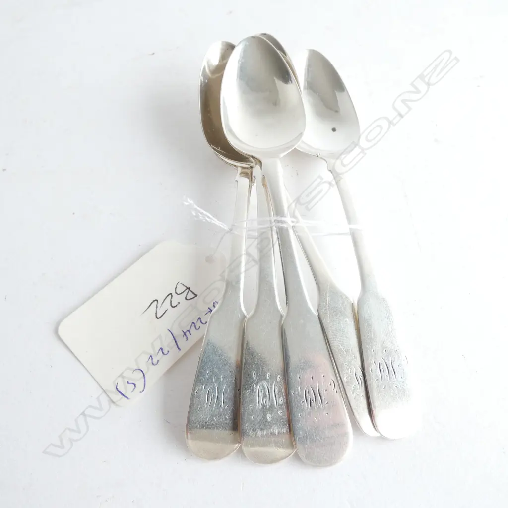 5 SCOTTISH SILVER TEASPOONS, by MITCHELL & RUSSELL, EDINBURGH 1815. 75gm Image 1++
