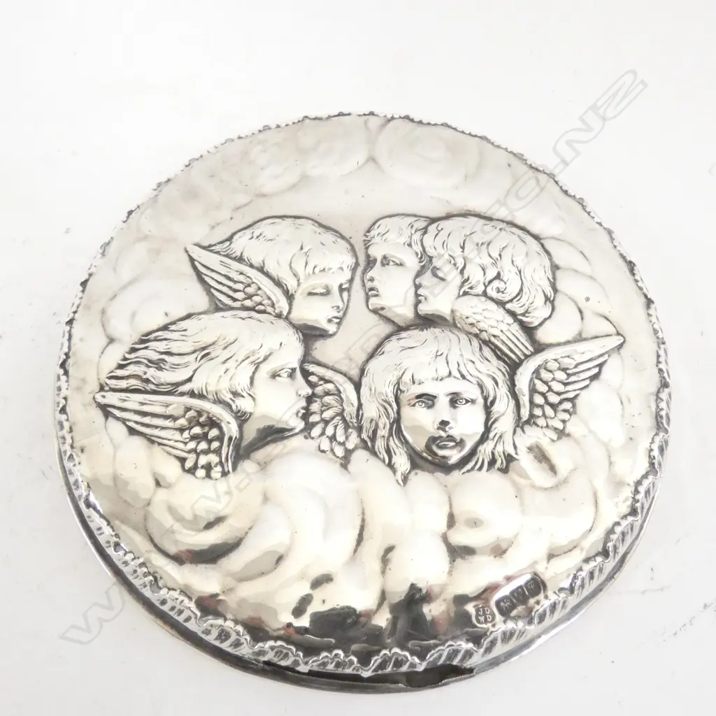 STG SILVER REYNOLDS ANGELS MIRROR HANDLE MISSING C 1906 D 140 MM Image 1++