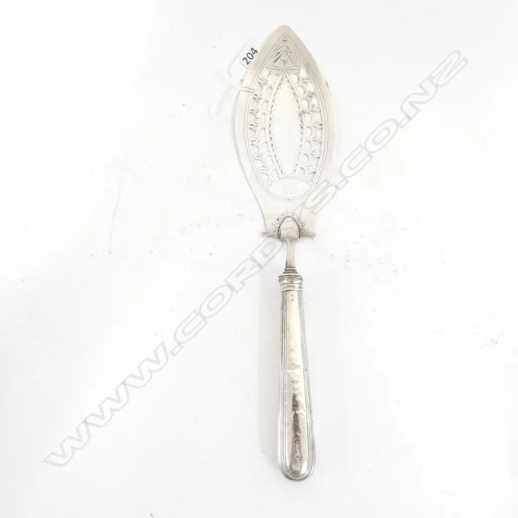 GEORGIAN STG SILVER SERVER WITH ARMORIAL L 1792 MAKER SOLOMAN HOUGMAN Image 1++