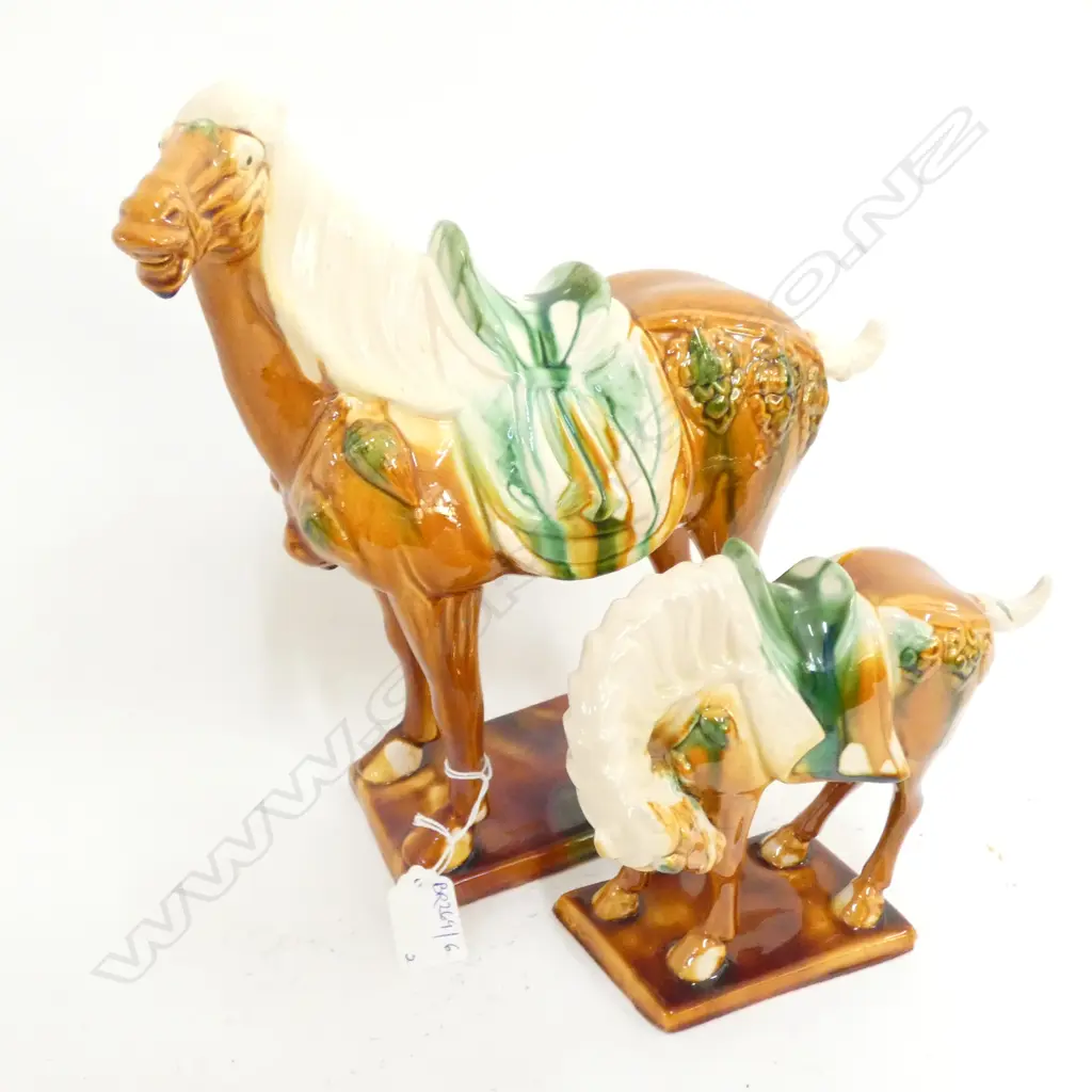 2 SANCAI GLAZE HORSES H.290mm Image 1++