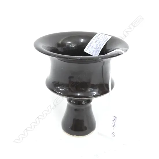 CHINESE MING WAN LI STYLE PURPLE GLAZE HIGH LED CUP - MARK TO BASE H. 115MM