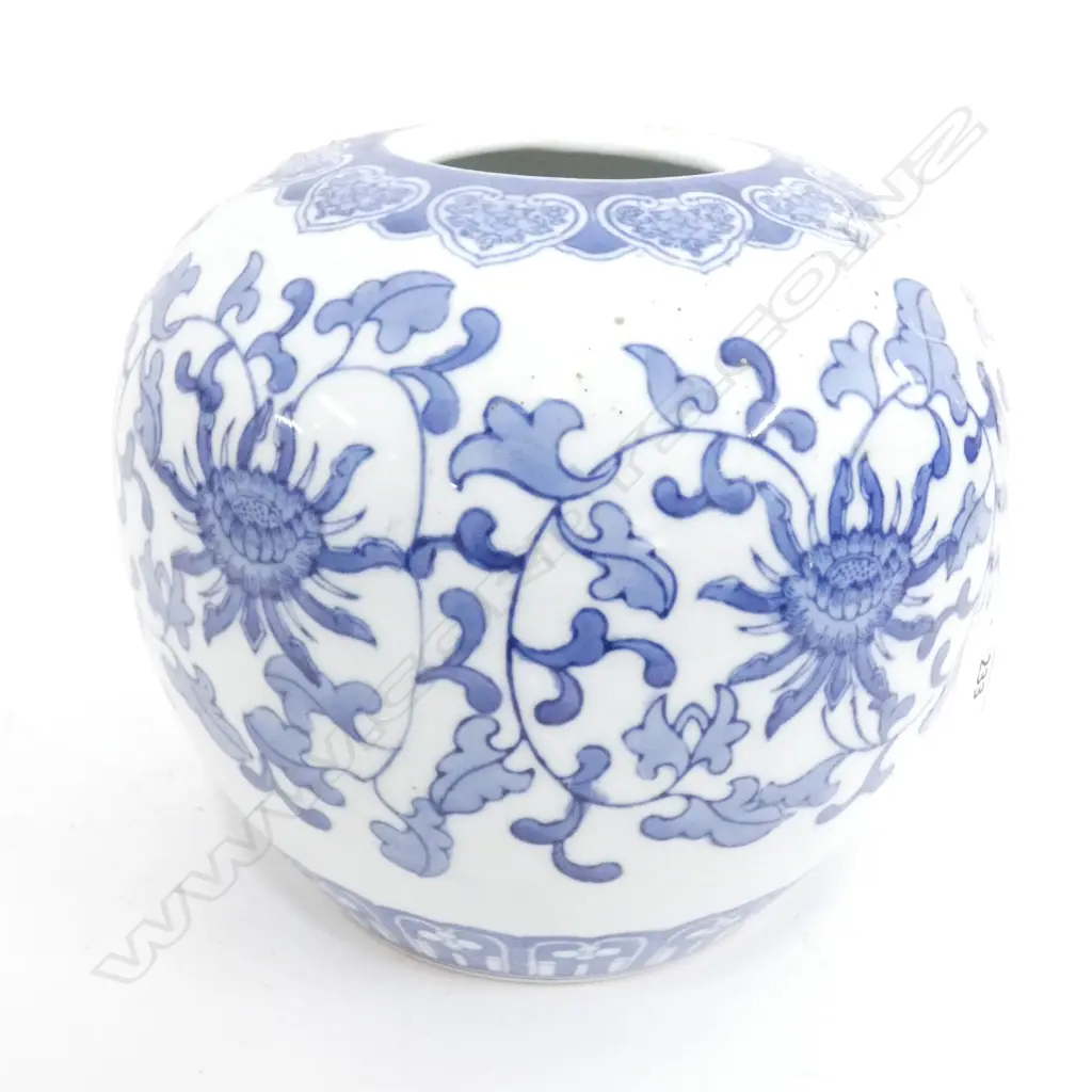 ORIENTAL HAND PAINTED B/W  VASE H.225mm Image 1++