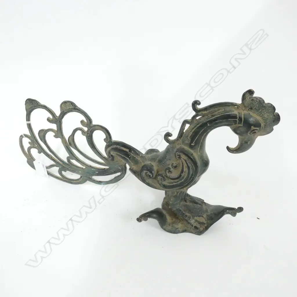 CHINESE PHOENIX BRONZE VERDIGRIS FINISH L. 390mm Image 1++