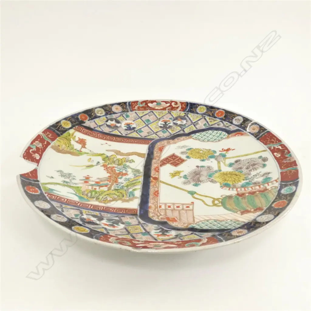 EX. LARGE ORIENTAL IMARI PLATE A/F DIA. 460MM ... Image 1++