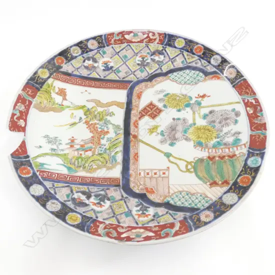 EX. LARGE ORIENTAL IMARI PLATE A/F DIA. 460MM ...