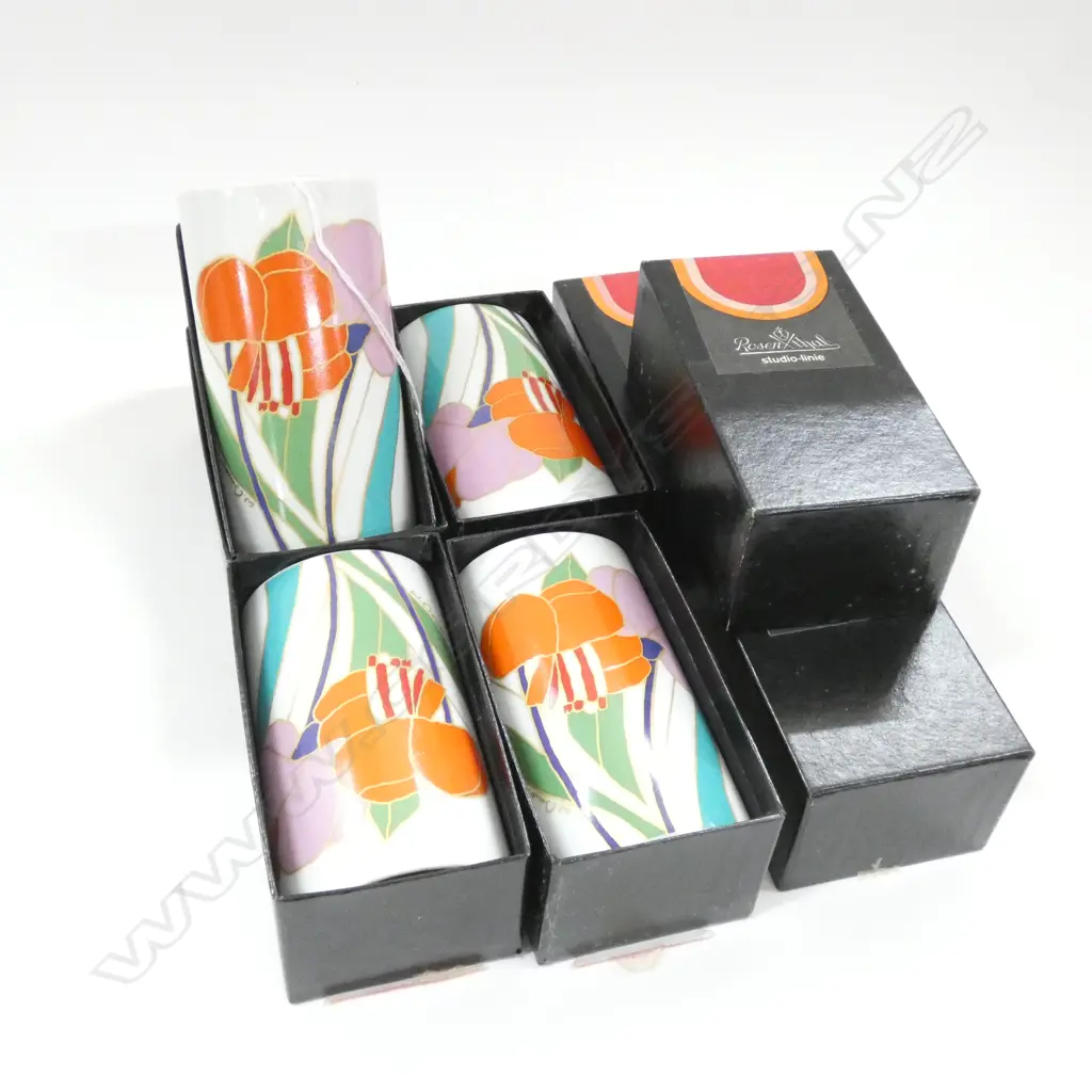 4 ROSENTHAL STUDIO LINE FLORAL VASES H. 120MM - ALL INDIVID. BOXED Image 1++