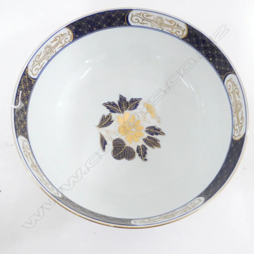 EX. LG ORIENTAL GOLD IMARI HAND PAINTED BOWL DIA 300 H. 160MM Image 1++