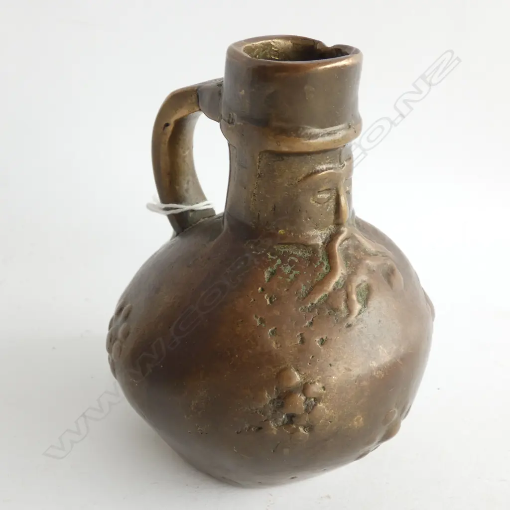 19thC? GERMAN BRONZE BELLARMINE H.110mm Image 1++