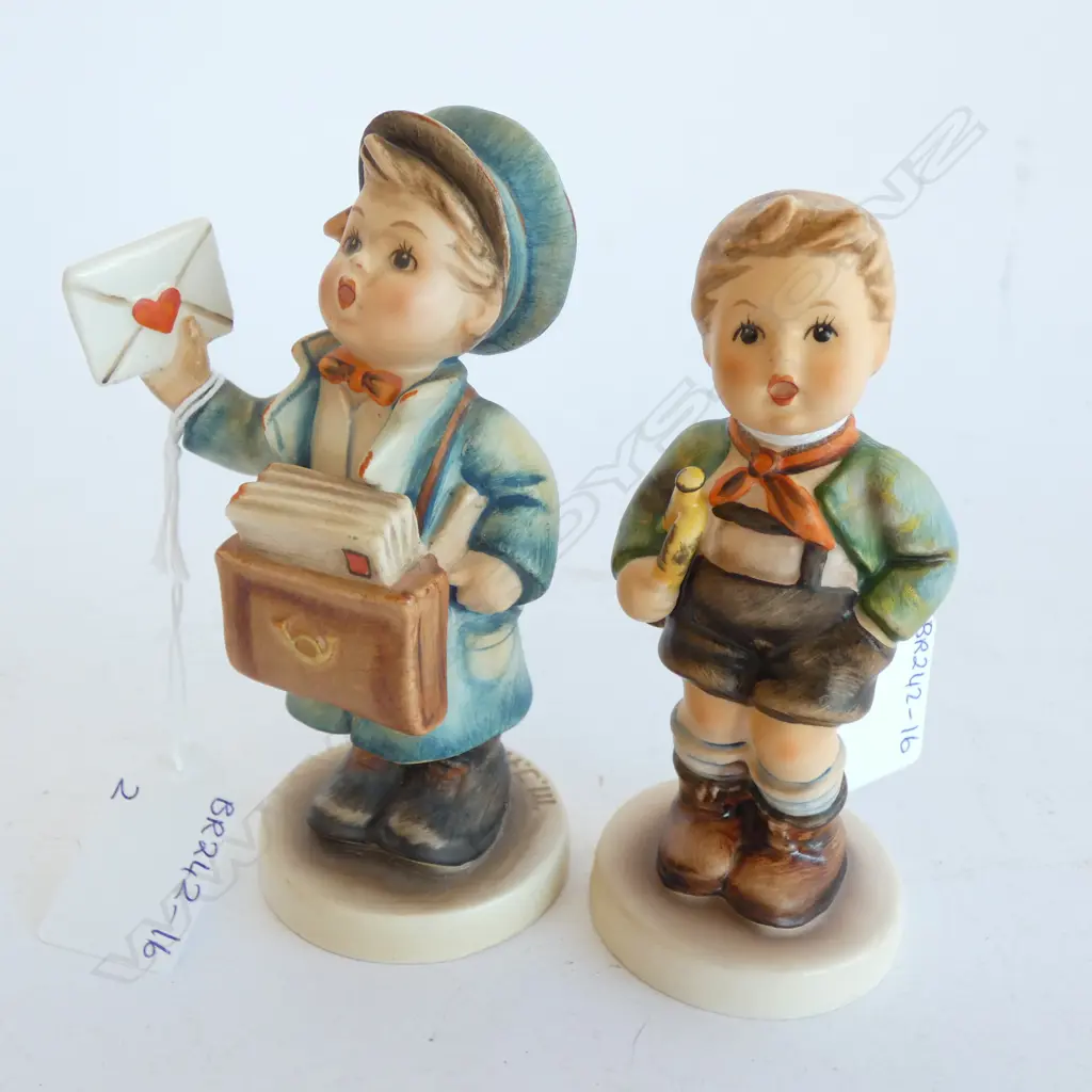 PR HUMMEL FIGURINES; #97 TRUMPET BOY & #119 POSTMAN H. 130MM Image 1++