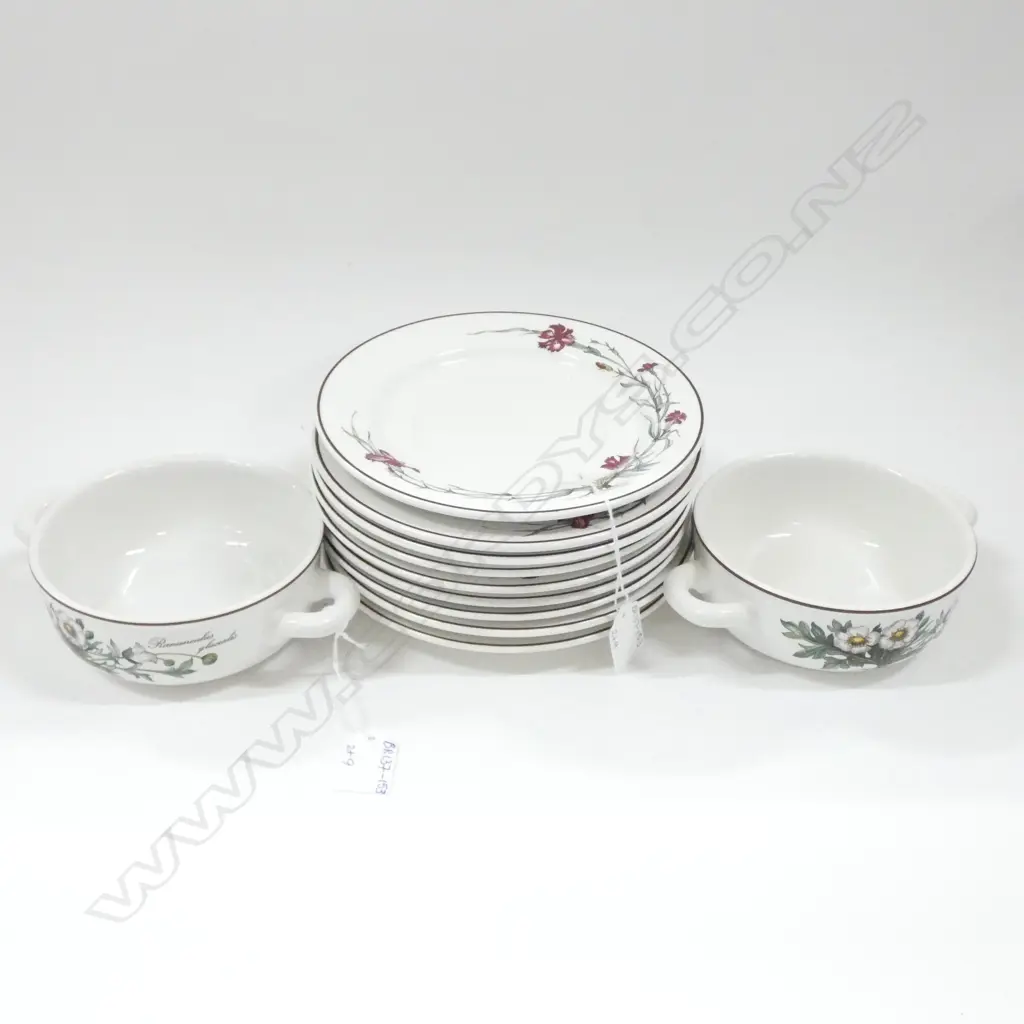 VILLEROY & BOCH BOTANICA; 2 SOUP COUPES & 9 UNDER PLATES (DIA 185MM) Image 1++