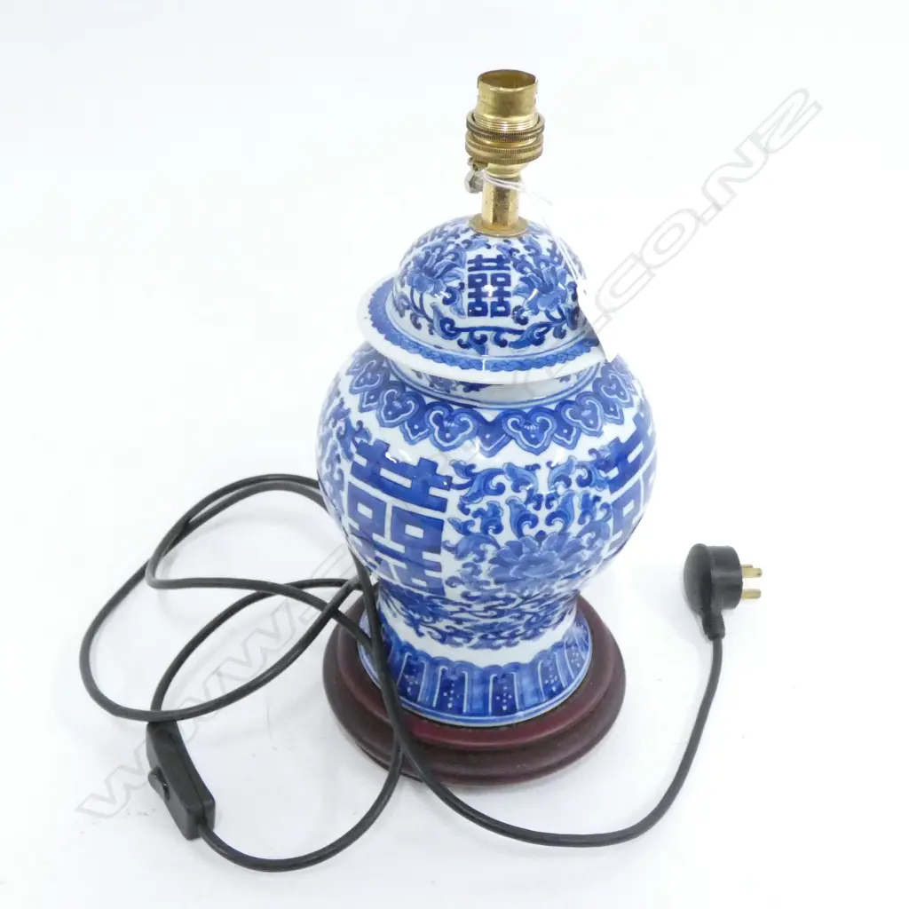 MODERN B/W GINGER JAR LAMP H.340mm Image 1++