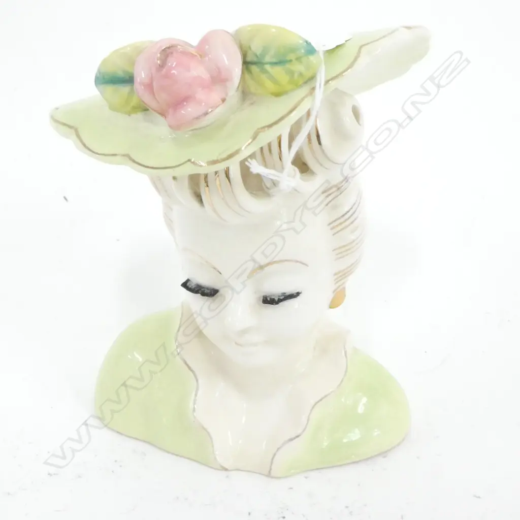ART DECO PORCELAIN FEMALE BUST VASE H.160mm  Image 1++