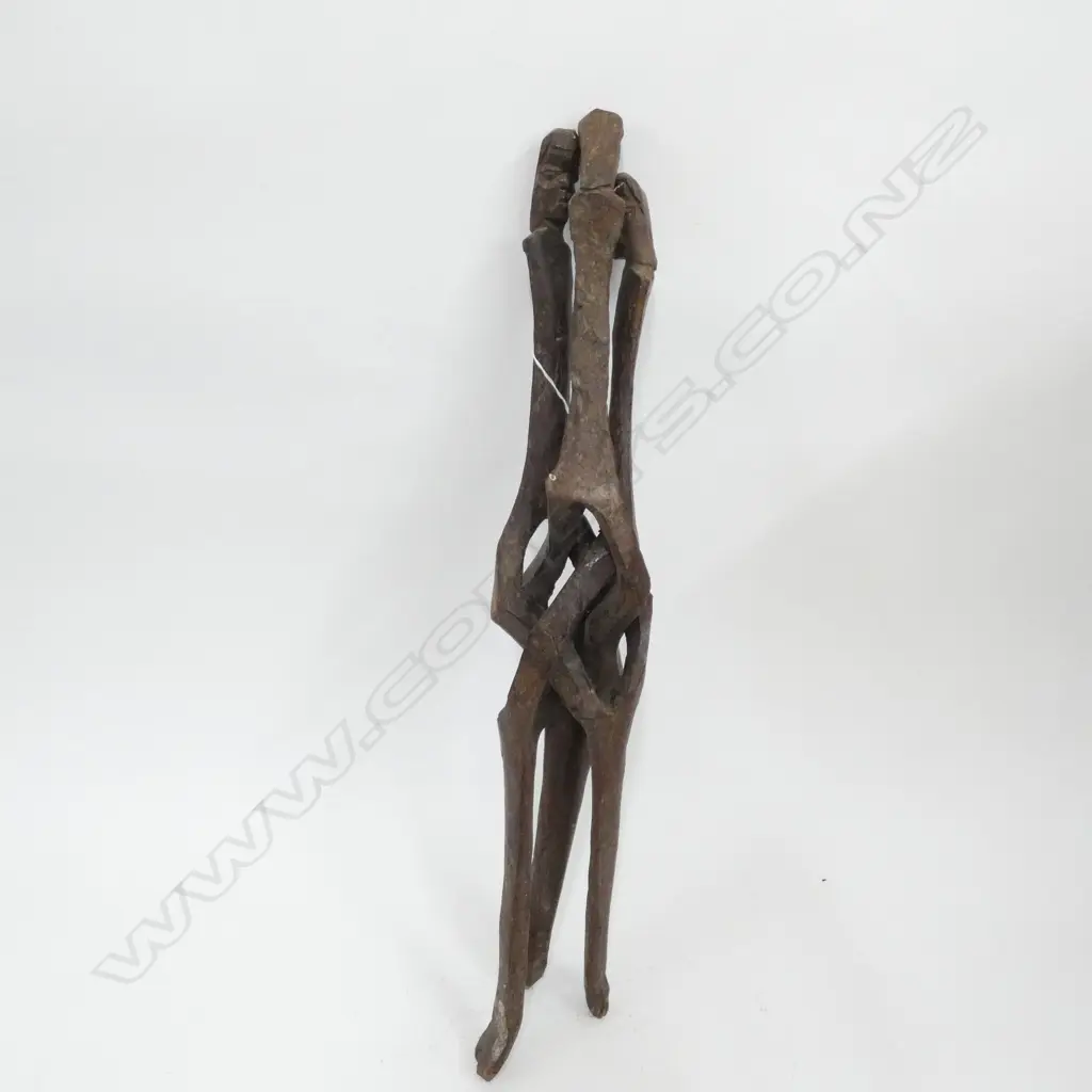 AFRICAN CARVED WOOD TABLE BASE H 650 MM Image 1++