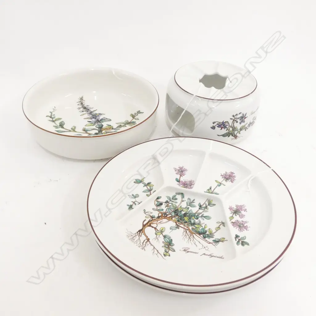 VILLEROY & BOCH BOTANICA PR DIVIDED PLATES (DIA 245MM) FONDUE BASE & SHALLOW DISH (DIA  200MM) Image 1++