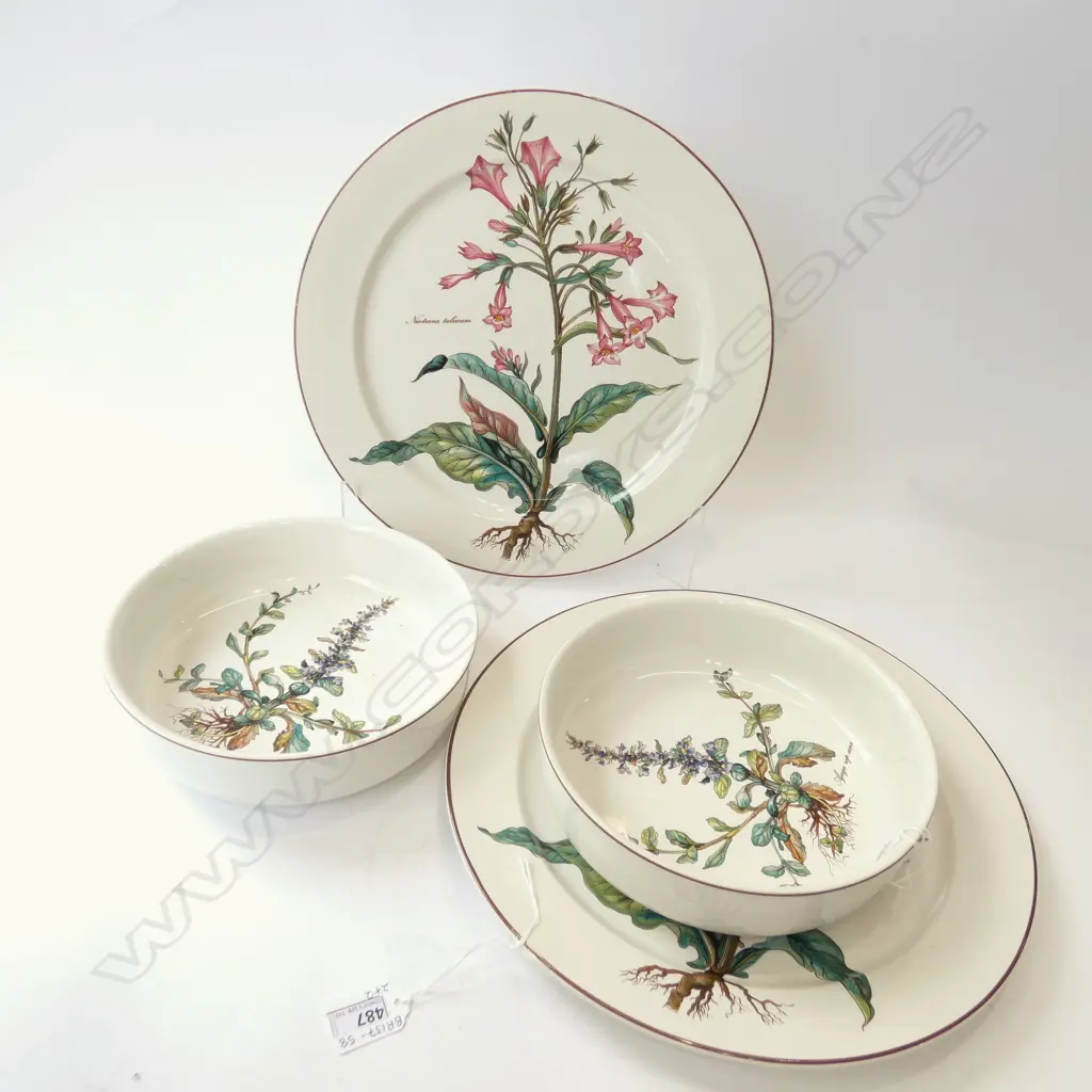 2 LG VILLEROY & BOCH BOTANICA SERVING PLATTERS (DIA 310MM) & 2 SERVING BOWLS (DIA 200MM) Image 1++