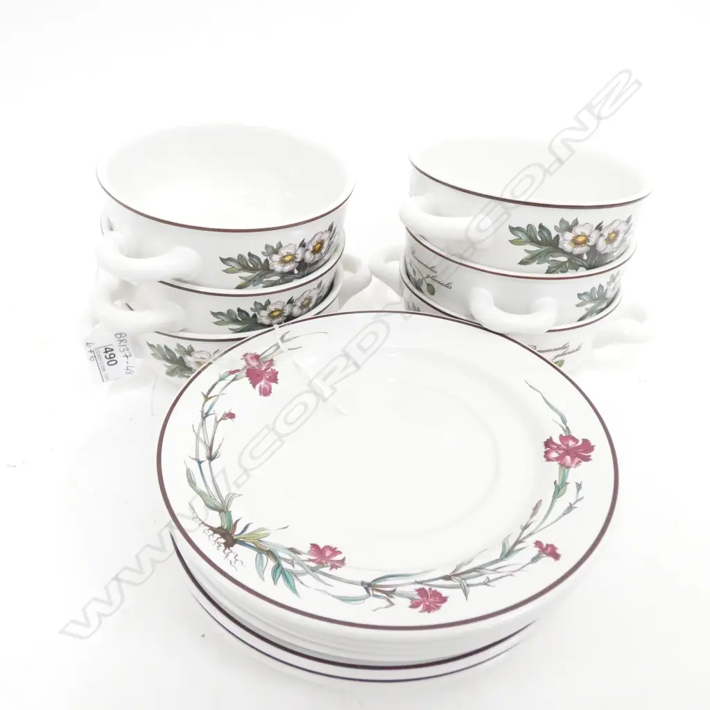 VILLEROY & BOCH BOTANICA SOUP COUPES (6) &SAUCERS (6) Image 1++