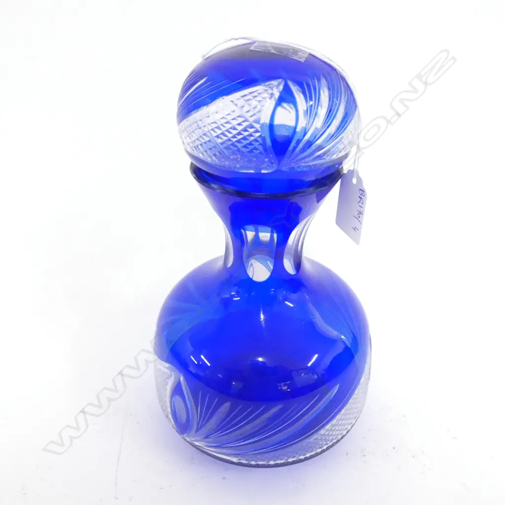 VINTAGE BLUE CRYSTAL DECANTER H.230mm Image 1++