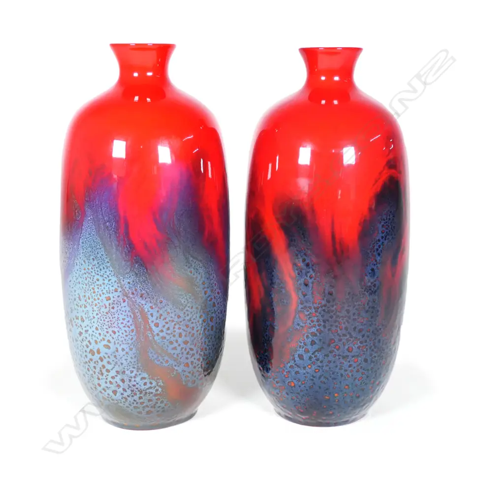 A pair of Royal Doulton flambe vases Image 1++