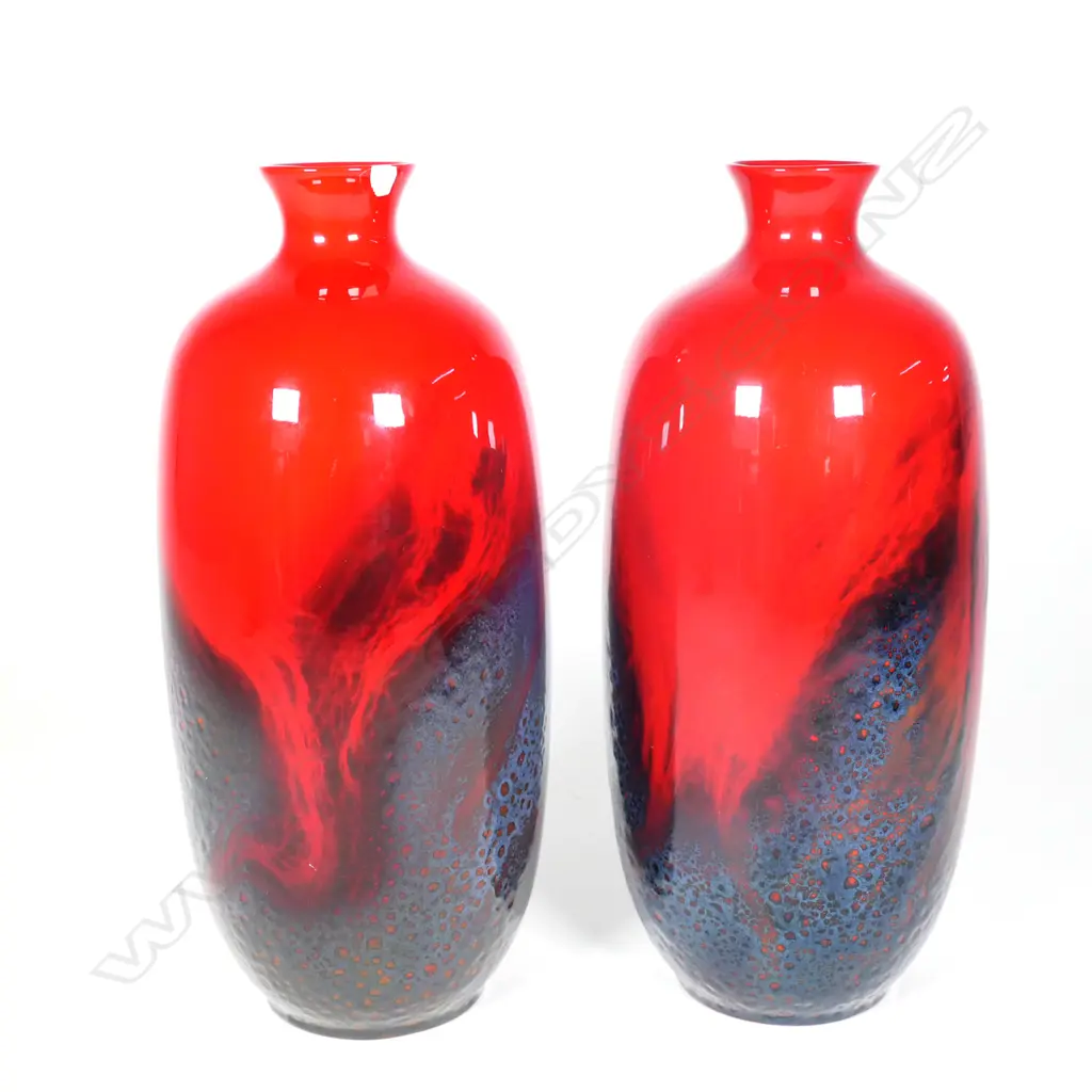 A pair of Royal Doulton flambe vases Image 1++