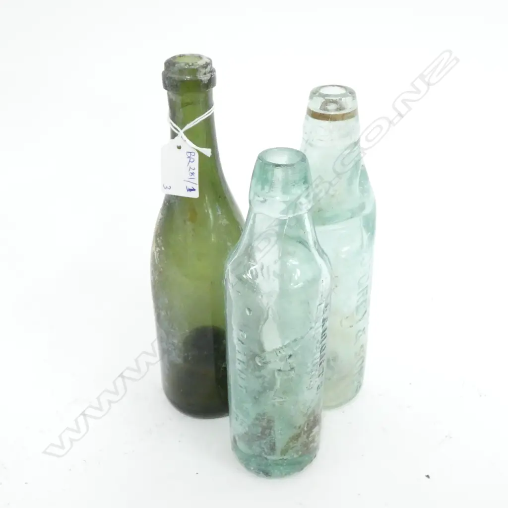 3 ANTIQUE BOTTLES; 1 CODD... Image 1++