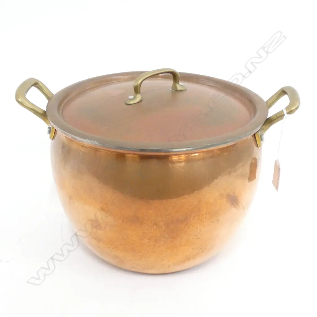 RUFFONI ITALY HAND BEATEN COPPER 8QT POT 250mm dia Image 1++