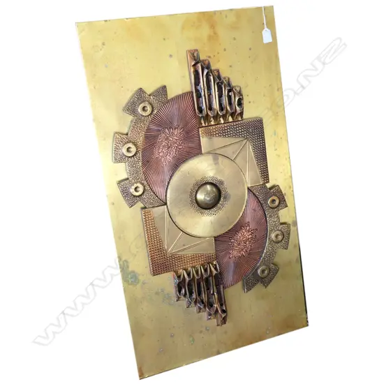 LARGE RETRO COPPER & BRONZE ARTWORK, 920 X 510MM