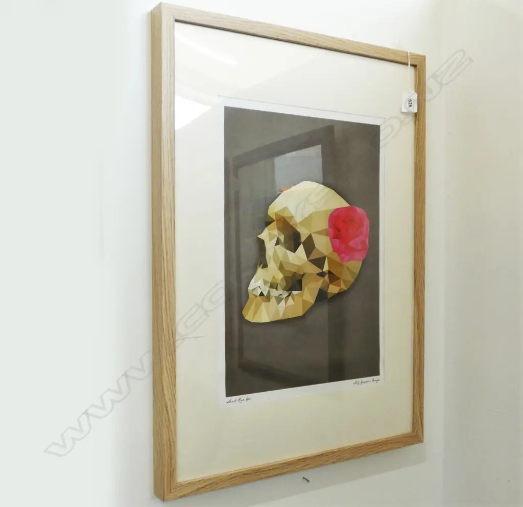 LA CA GRAPHIC DESIGN DIGITAL PRINT SKULL ROSE GEO 380 X 260 MM Image 1++