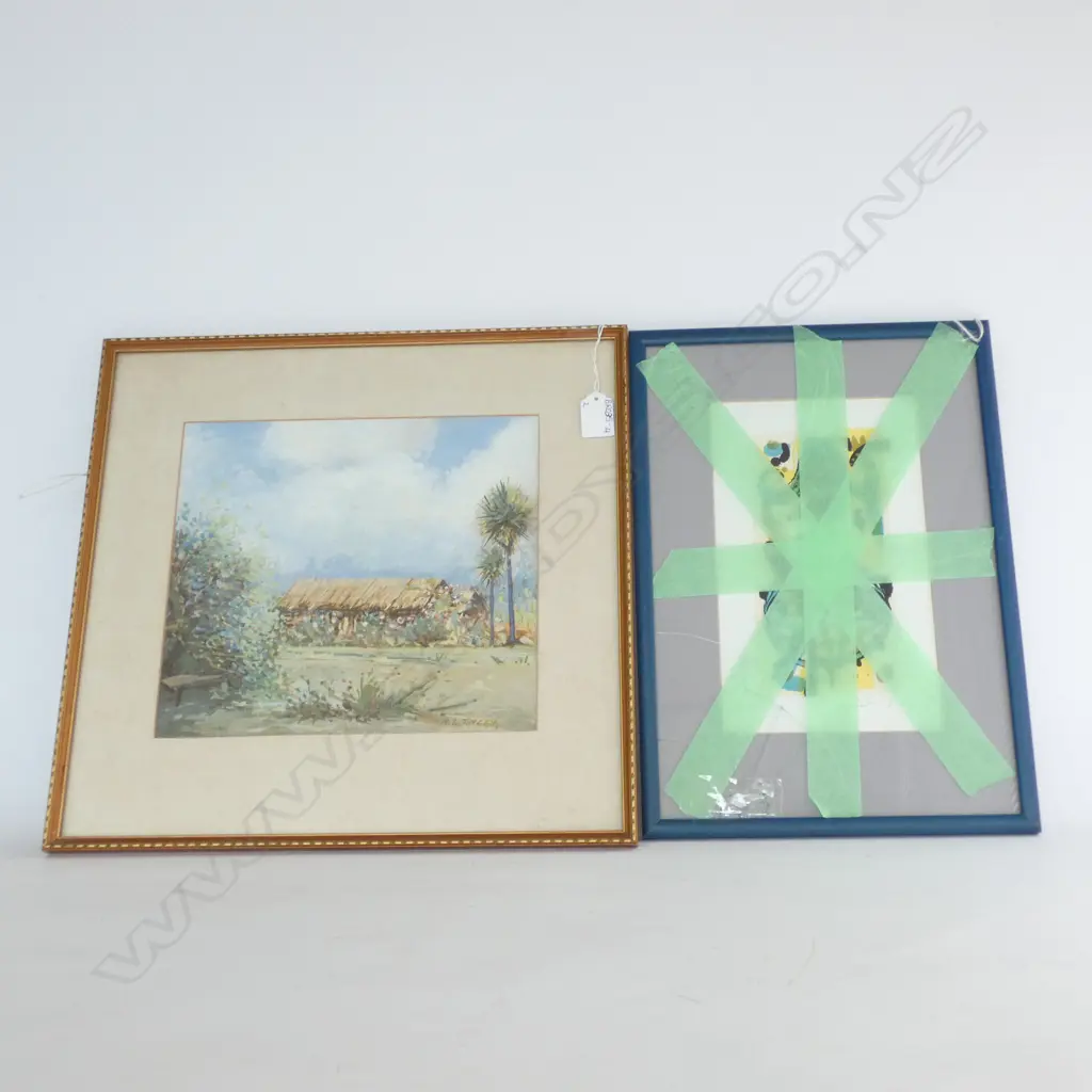 PR SIGNED WATERCOLOURS ' R L TINGEN (265 X 240MM)& VAN '98 (250 X 150MM) Image 1++