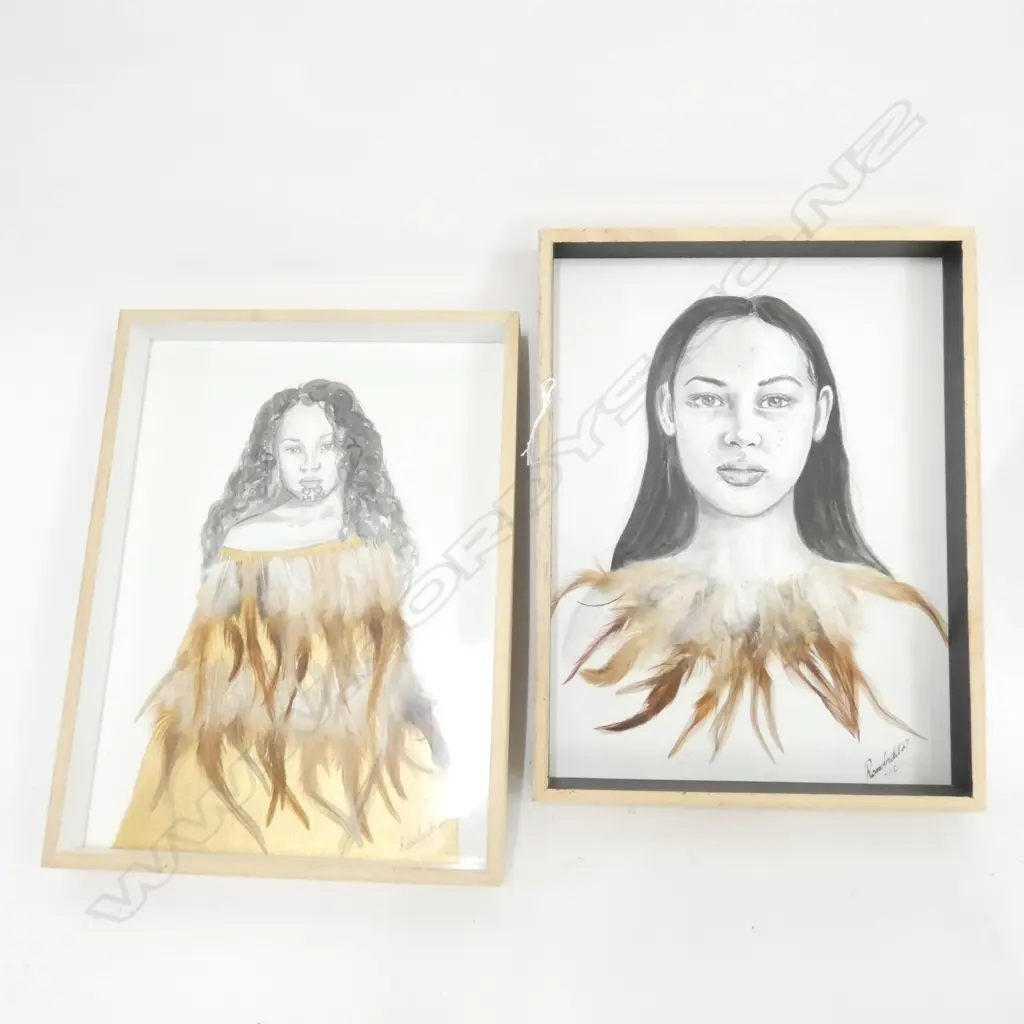 ROSIE CRUDDAS PR MAORI PORTAITS MIXED MEDIA 410x310mm Image 1++