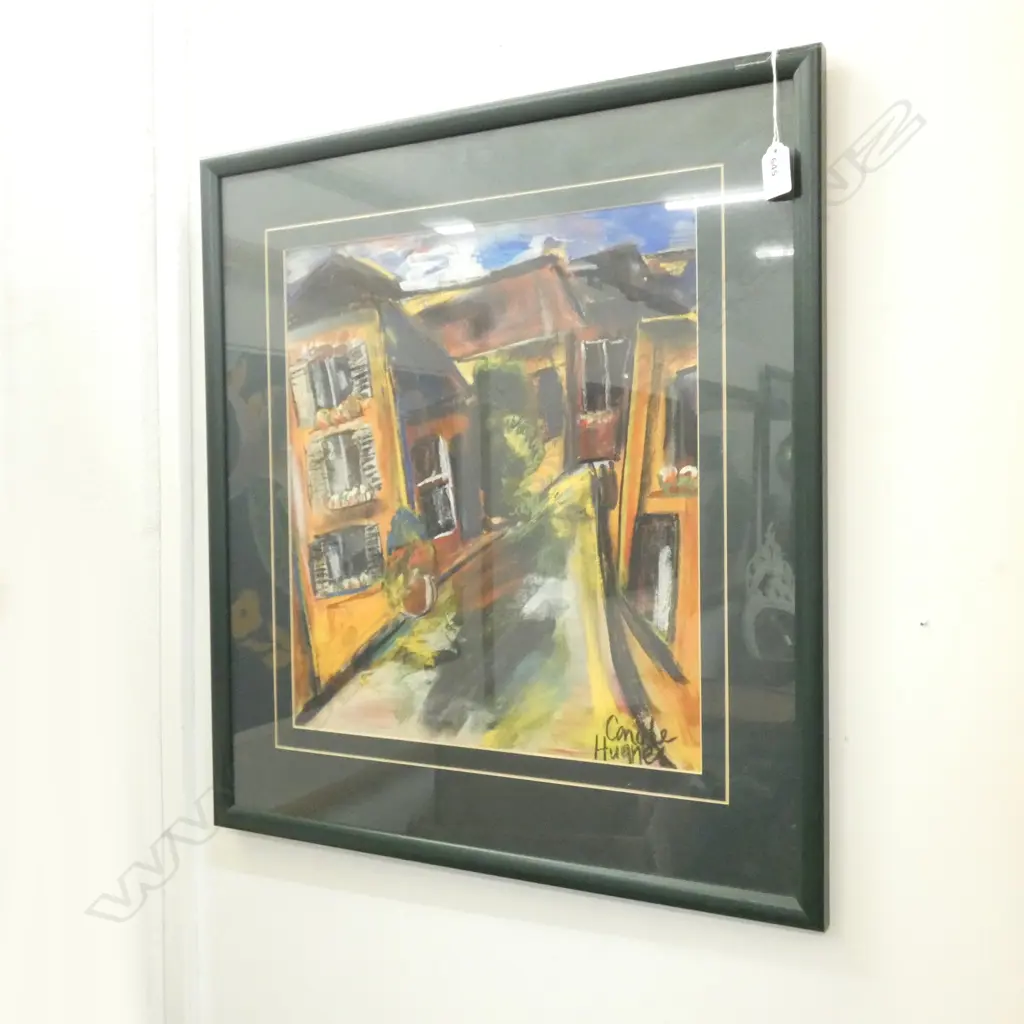 CAROL HUGHES VILLAGE SCENE PASTEL 410mmx370mm Image 1++