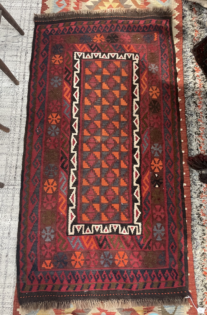 HAND WOVEN WOOL PILE TRIBAL RUG... Image 1++