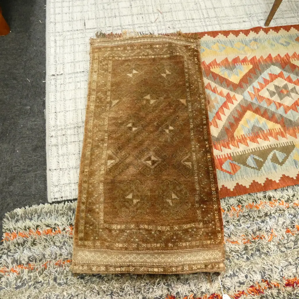 HAND KNOTTED ALL WOOL BROWN BEDDING BAG 1050x550mm  Image 1++