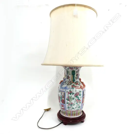 CHINESE FAMILLE ROSE LAMP H.750mm 