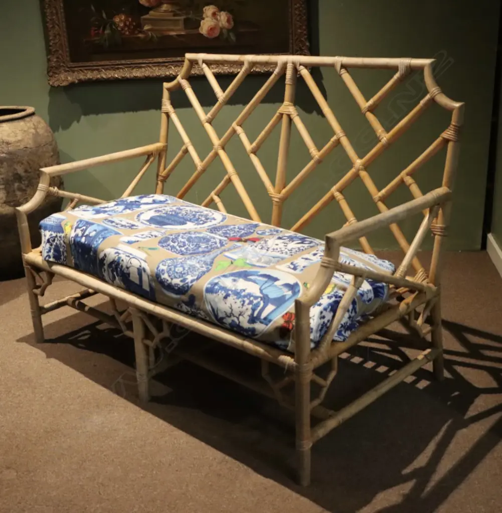BAMBOO CHINOISERIE CHIPPENDALE STYLE DOUBLE SETTEE Image 1++