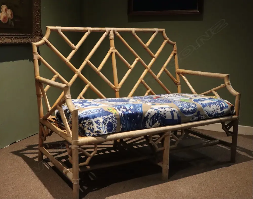 BAMBOO CHINOISERIE CHIPPENDALE STYLE DOUBLE SETTEE Image 1++