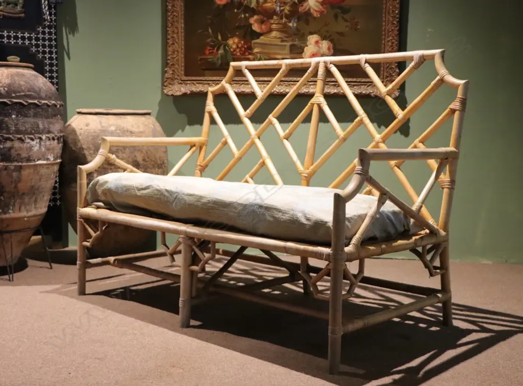 BAMBOO CHINOISERIE CHIPPENDALE STYLE DOUBLE SETTEE Image 1++