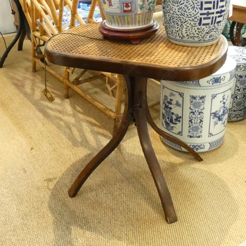PR BENTWOOD SIDE TABLES RATTAN TOP Image 1++