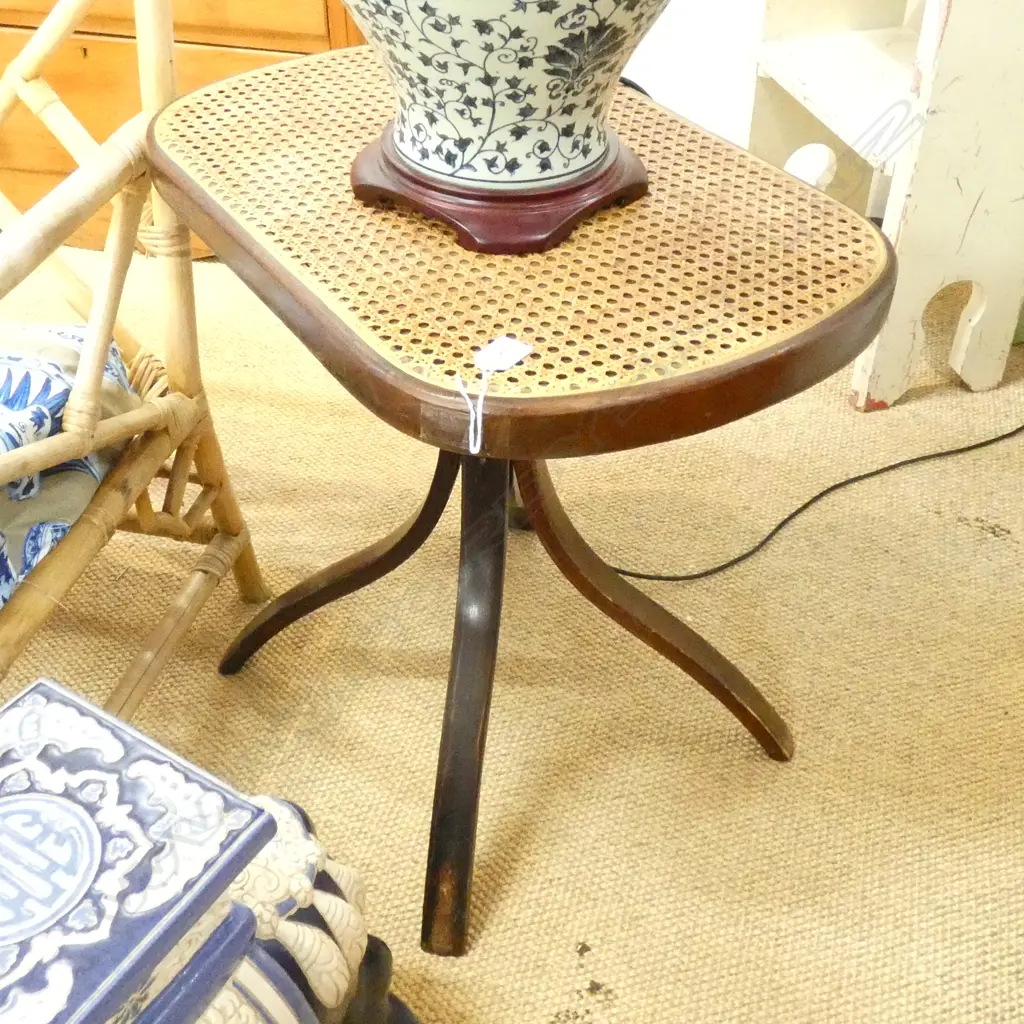 PR BENTWOOD SIDE TABLES RATTAN TOP Image 1++