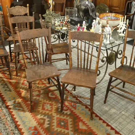 8 SPINDLE BACK CHAIRS AF