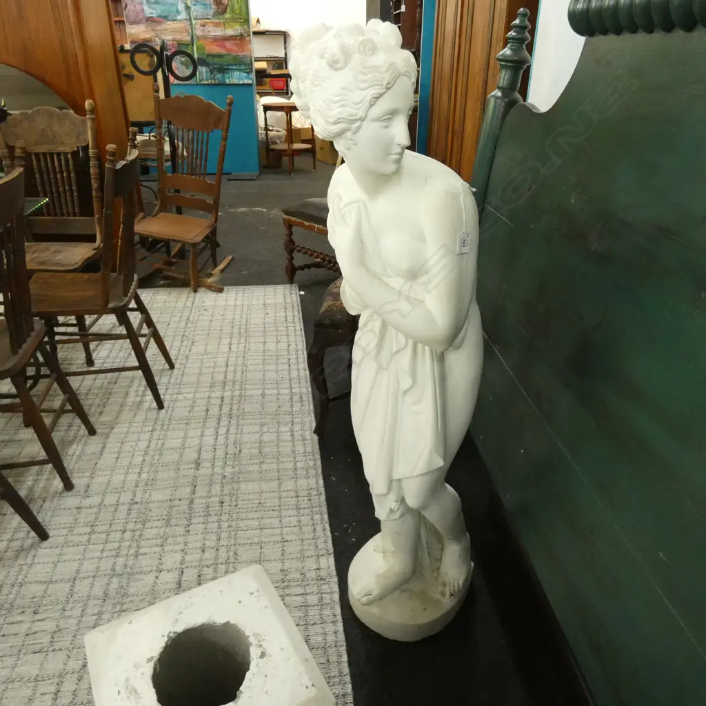 TALL CLASSICAL GREEK CONCRETE STATUE ON PLINTH H.1665mm Image 1++