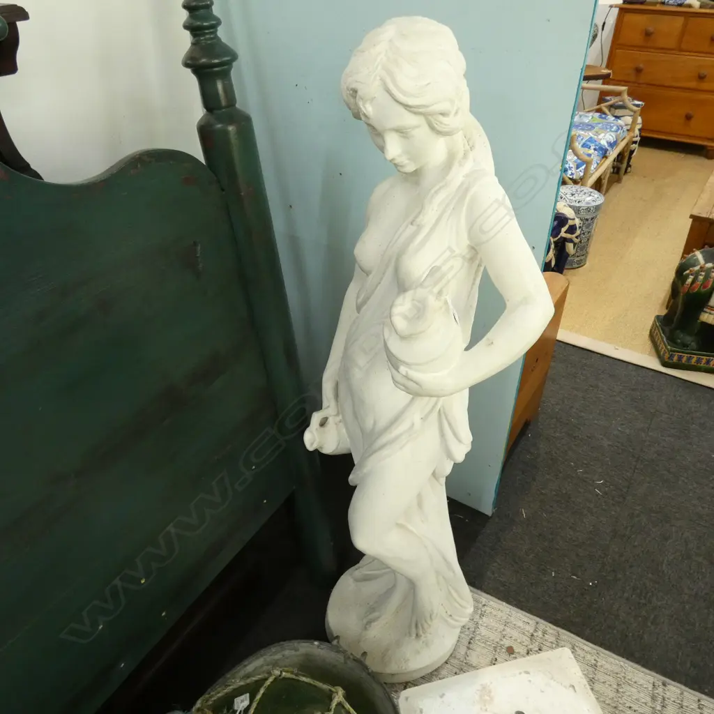 TALL CLASSICAL GREEK CONCRETE STATUE ON PLINTH H.1665mm Image 1++