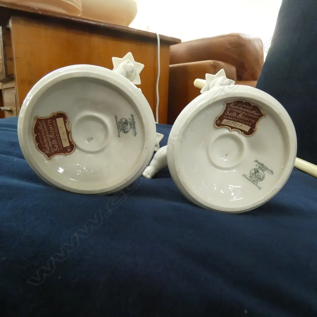 PR HUTSCHENREUTHER CHERUB CANDLEHOLDERS Image 1++