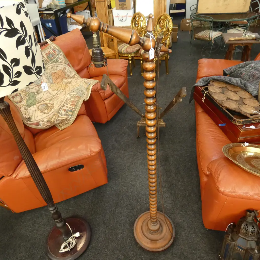 BOBBIN TURNED STANDARD LAMP H.1450mm Image 1++