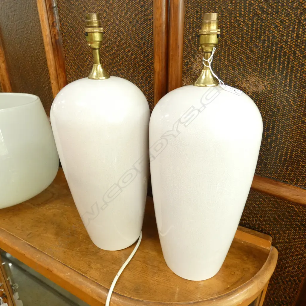 PR WHITE CRACKLE GLAZE LAMPS H.500mm Image 1++
