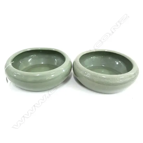 PR LARGE CELADON CRACKLE GLAZE BOWLS 390mm dia