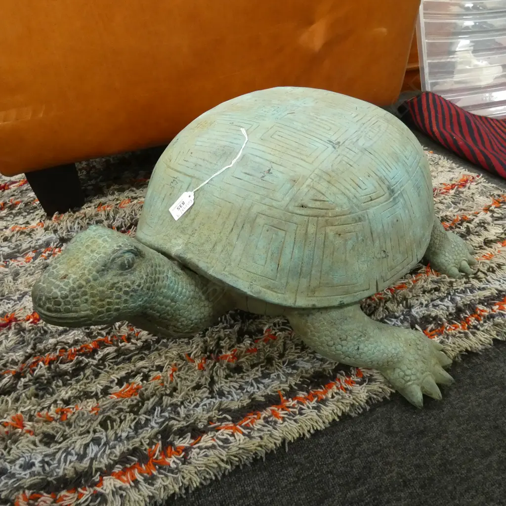 LARGE BRONZE TURTLE  VERTIGRIS PATINATION L.750mm Image 1++
