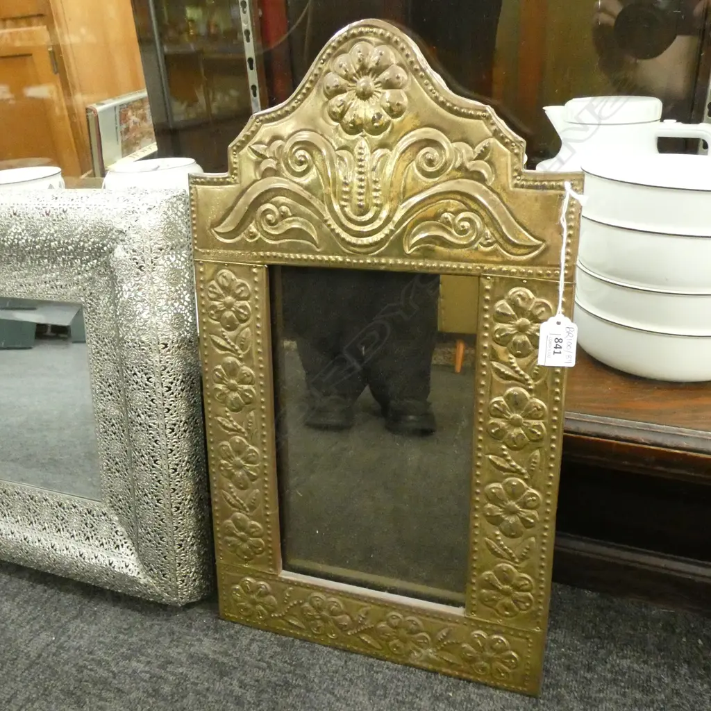 VINTAGE BRASS MIRROR 515x300mm Image 1++