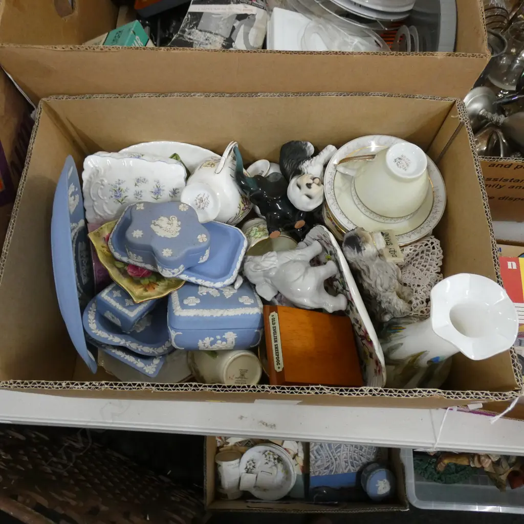 BOX LOT WEDGWOOD, CHINA, ETC Image 1++