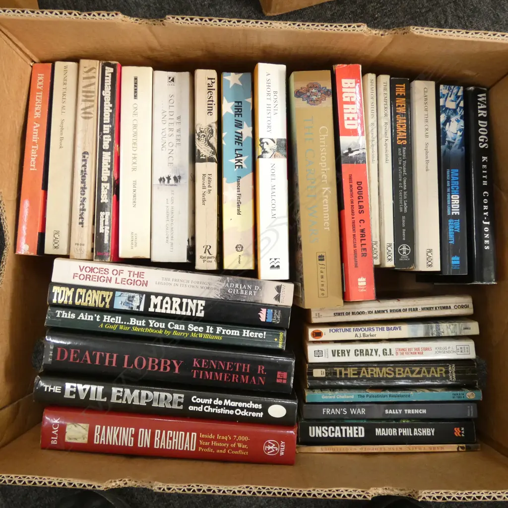 2 x BOX OF BOOKS - SPIES, TERRORIST & MODERN WARFARE Image 1++