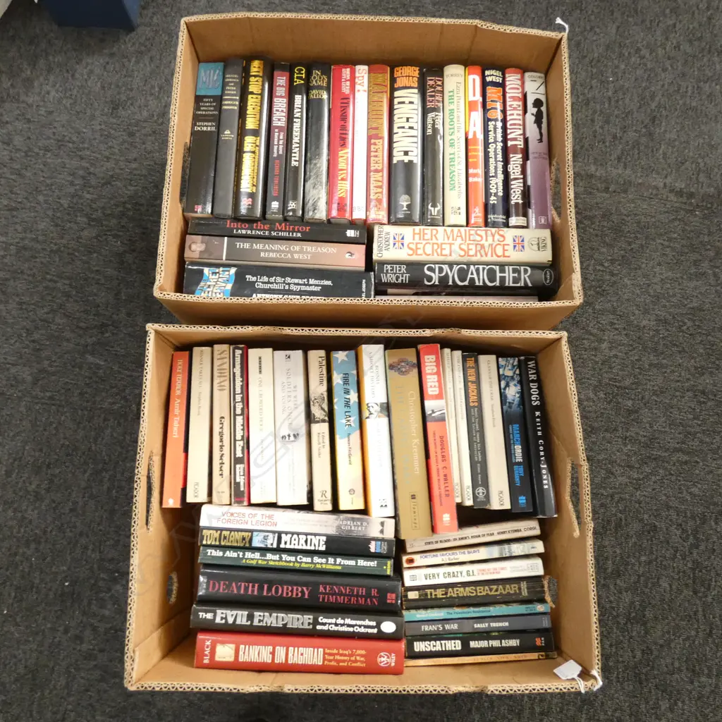 2 x BOX OF BOOKS - SPIES, TERRORIST & MODERN WARFARE Image 1++
